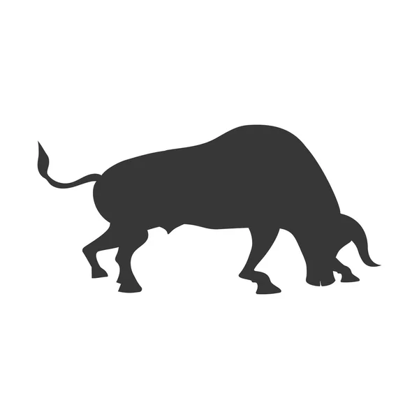 Bull djur silhuett ikon. Vektorgrafik — Stock vektor