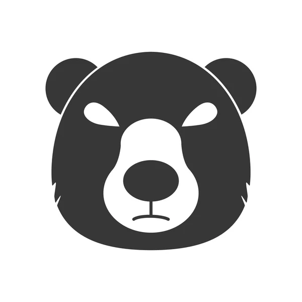 Икона силуэта медведя животного. Векторная графика — стоковый вектор