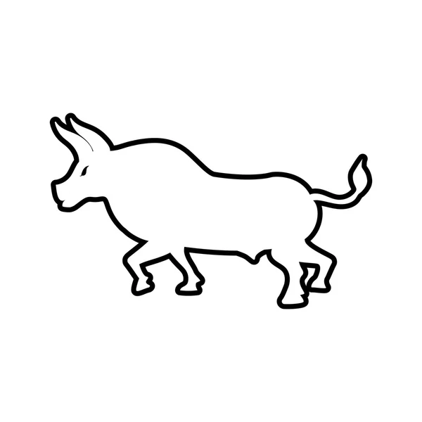 Icône de silhouette de taureau animal. Graphique vectoriel — Image vectorielle