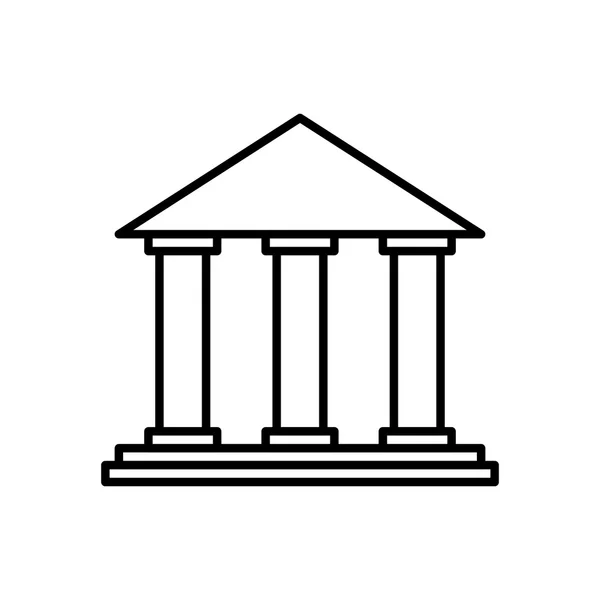 Ícone financeiro do dinheiro do edifício do banco. Gráfico vetorial — Vetor de Stock