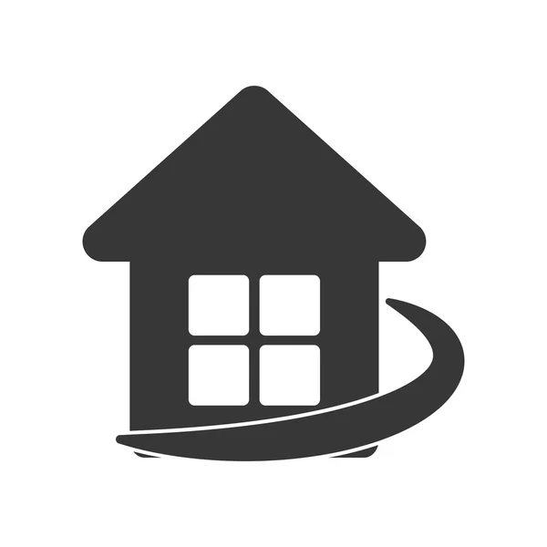Casa ícone silhueta casa. Gráfico vetorial —  Vetores de Stock