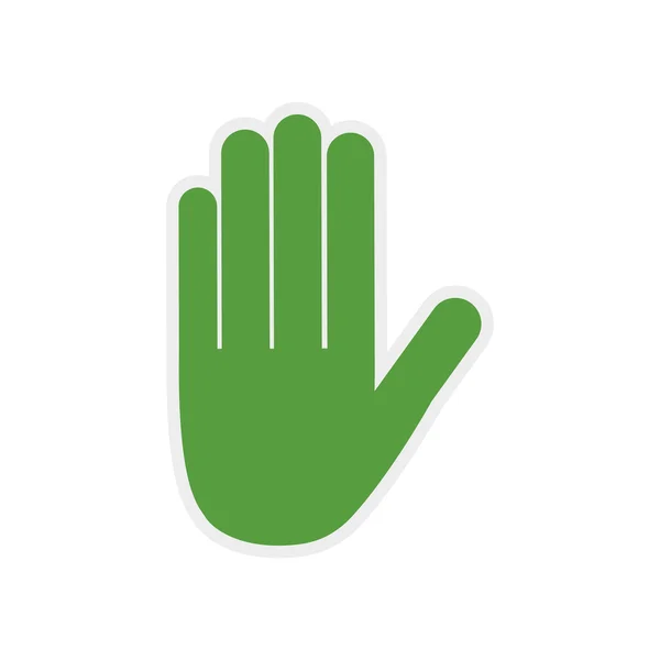 Mão verde ícone gesto palma. Gráfico vetorial — Vetor de Stock
