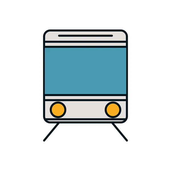 Tren transporte vehículo icono de viaje. Gráfico vectorial — Vector de stock