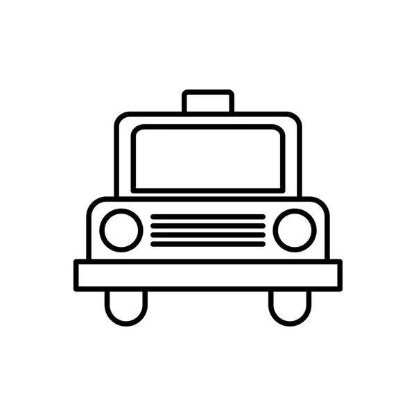 Taxi transporte vehículo icono de viaje. Gráfico vectorial — Vector de stock