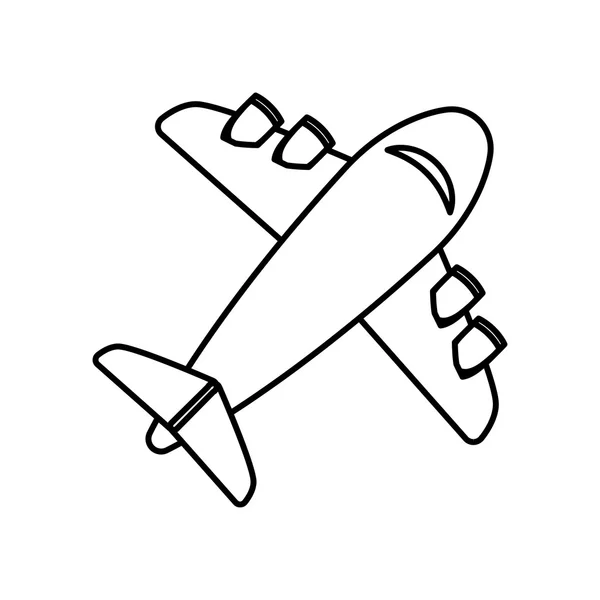 Airplane transportation vehicle icon. Vector graphic — Stock Vector