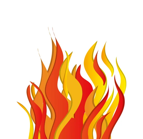 Flamme feu chaud rouge orange jaune icône. Graphique vectoriel — Image vectorielle