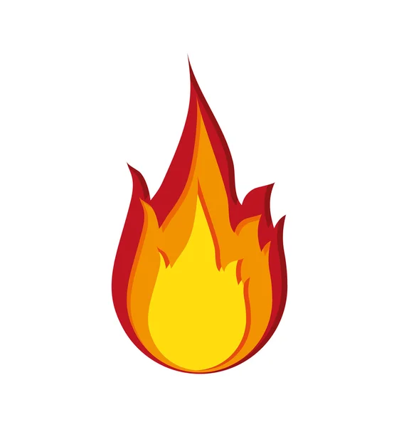 Lågan eld varm röd orange gul ikon. Vektorgrafik — Stock vektor
