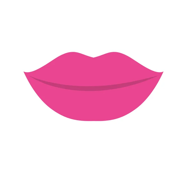Boca lábios rosa ícone sorriso feminino. Gráfico vetorial —  Vetores de Stock