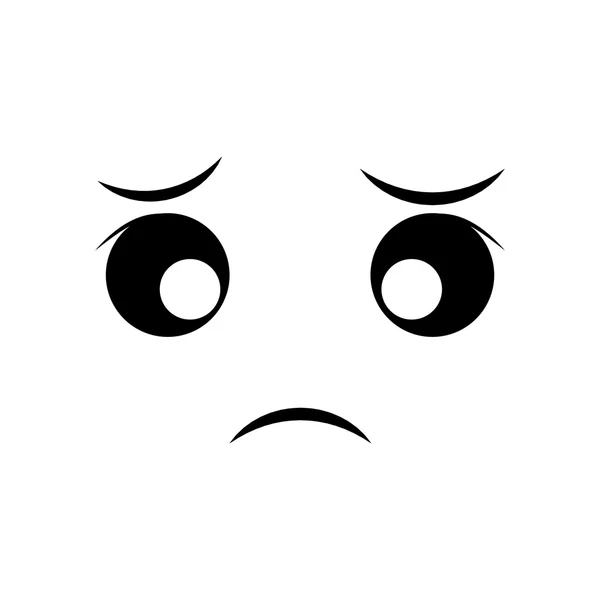 Cara triste icono de expresión de dibujos animados. Gráfico vectorial — Vector de stock