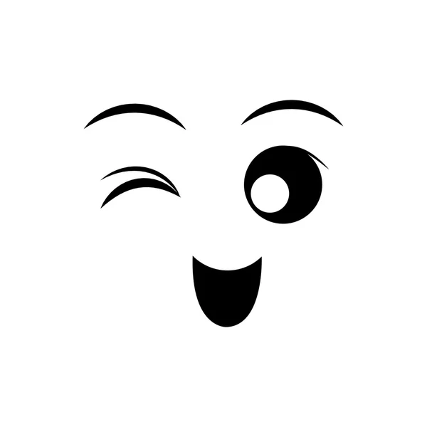 Glada ansikte tecknad uttryck ikon. Vektorgrafik — Stock vektor