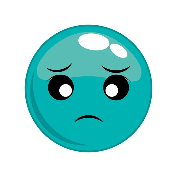 Sad face cartoon expression icon. Vector graphic — Stock Vector