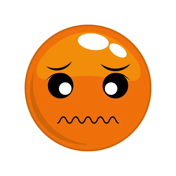 Sad face cartoon expression icon. Vector graphic — Stock Vector