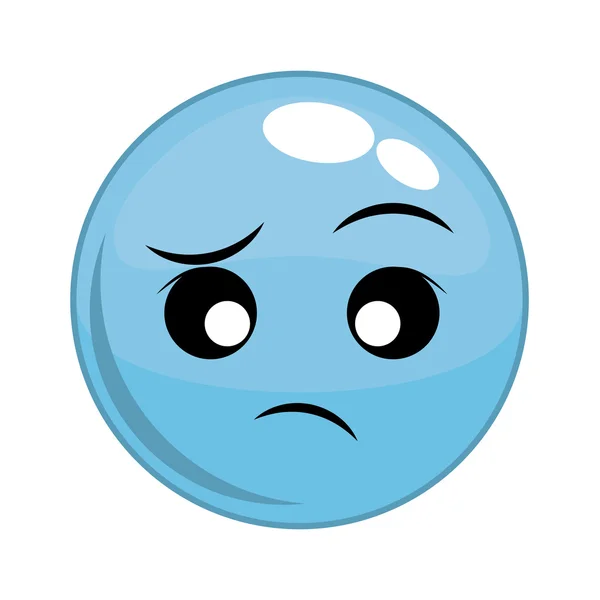 Indifferent face cartoon icon. Vector graphic — Stock Vector