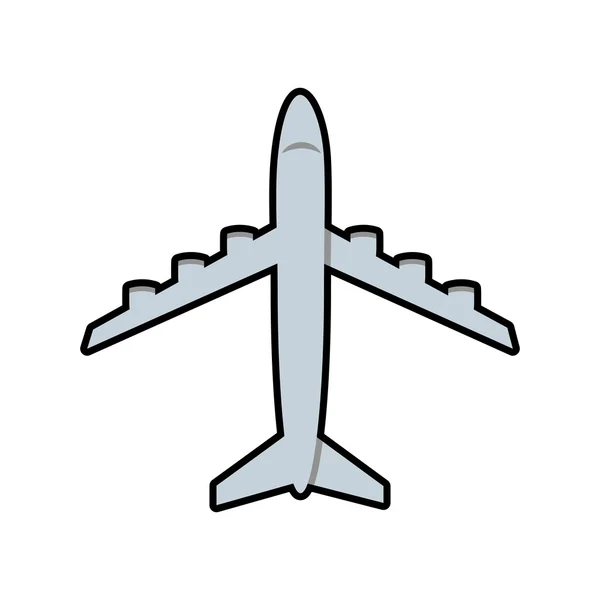 Avión gris icono de transporte de viajes. Gráfico vectorial — Vector de stock