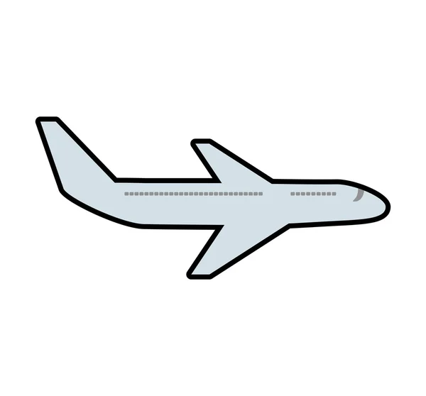 Ikona transportu w kolorze szarym samolotem. Grafika wektorowa — Wektor stockowy