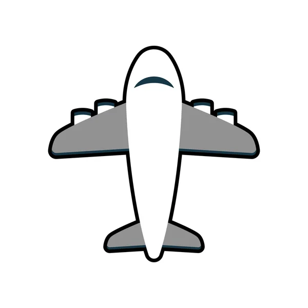 Avión gris icono de transporte de viajes. Gráfico vectorial — Vector de stock