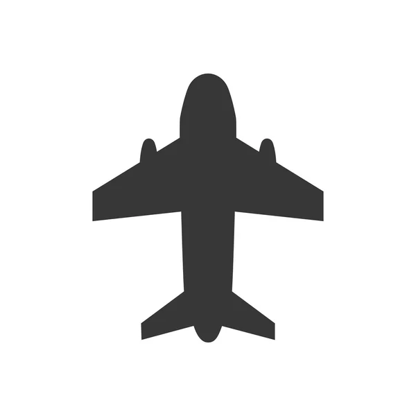 Silhouette d'avion icône de voyage. Graphique vectoriel — Image vectorielle