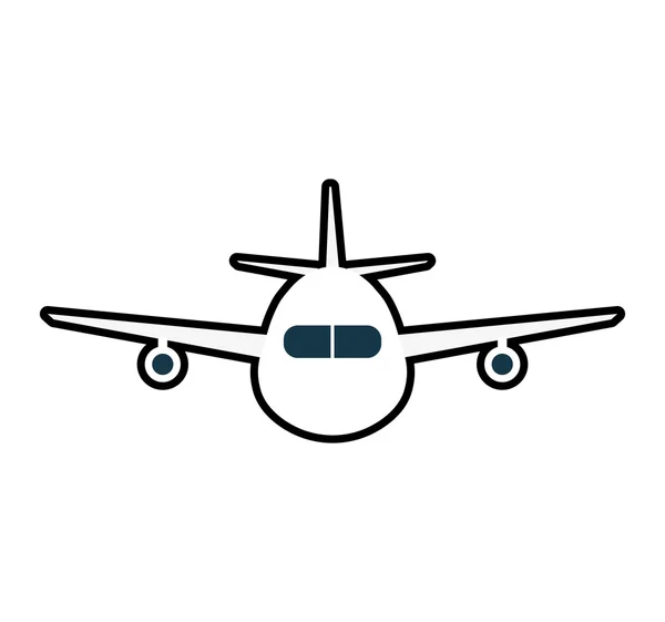 Silueta de avión icono de viaje. Gráfico vectorial — Vector de stock