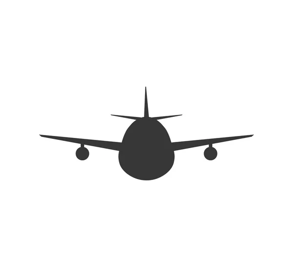 Иконка путешествия силуэта самолета. Векторная графика — стоковый вектор