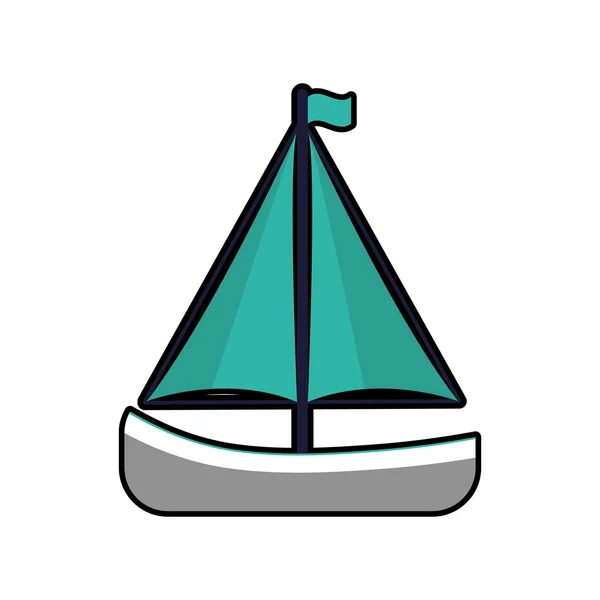 Velero estilo de vida náutico marino icono. Gráfico vectorial — Archivo Imágenes Vectoriales