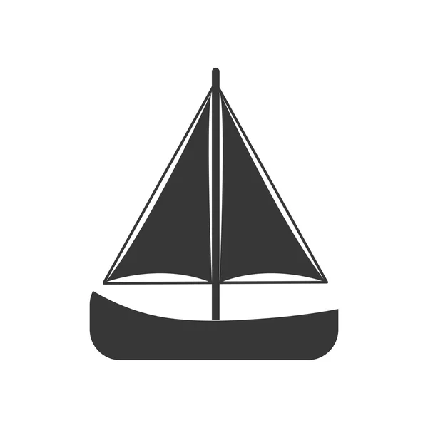 Морская икона морской жизни парусника. Векторная графика — стоковый вектор