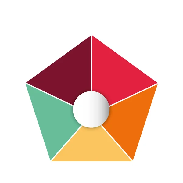 Infografía redonda icono de datos multicolor. Gráfico vectorial — Vector de stock