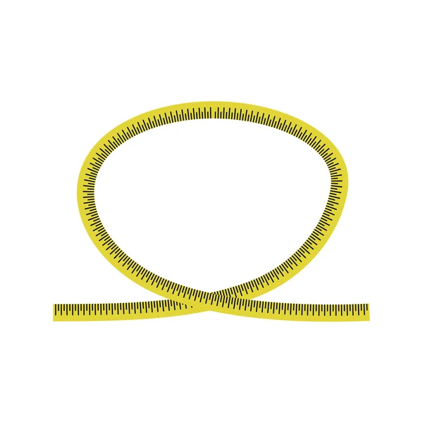 Meter gelbes Maßband Symbol. Vektorgrafik — Stockvektor