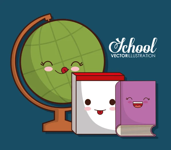 Kawaii cartoon icoon. Ontwerp van de school. Vectorafbeelding — Stockvector