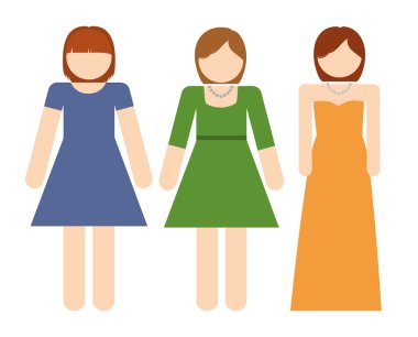 Kızlar simgesi. Avatar aile tasarım. Vektör grafiği