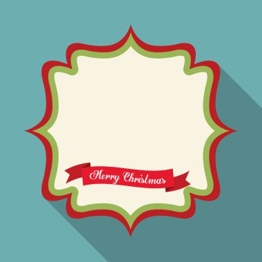 Kurdele simgesi ile etiketleyin. Neşeli Noel tasarım. Vektör grafiği