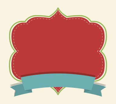 Kurdele simgesi ile etiketleyin. Neşeli Noel tasarım. Vektör grafiği