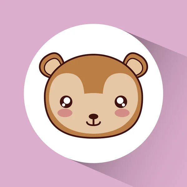 Ícone de urso Kawaii. Que animal giro. Gráfico vetorial — Vetor de Stock