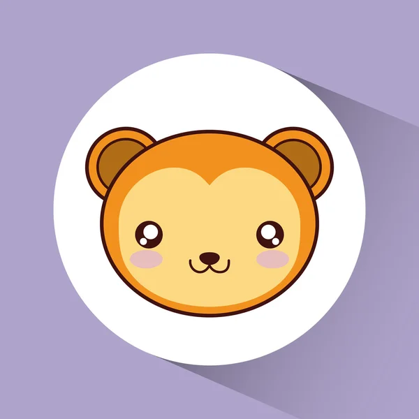 Kawaii medvěd ikona. Roztomilé zvíře. Vektorové grafiky — Stockový vektor