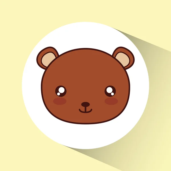 Ícone de urso Kawaii. Que animal giro. Gráfico vetorial —  Vetores de Stock