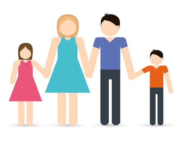 Pictogram voor ouders en kinderen. Avatar familie ontwerp. Vectorafbeelding — Stockvector