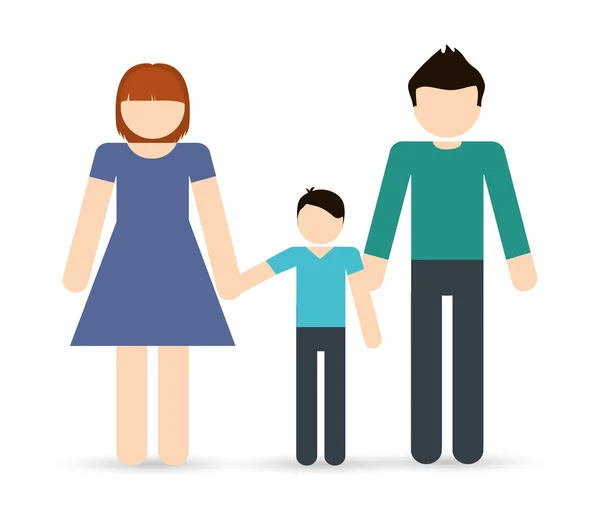 Ouders en jongen pictogram. Avatar familie ontwerp. Vectorafbeelding — Stockvector