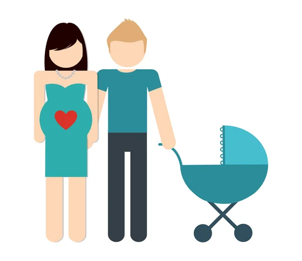 Οι γονείς και το εικονίδιο του μωρού. Σχεδιασμός οικογενειακό avatar. Διανυσματικό γραφικό — Διανυσματικό Αρχείο