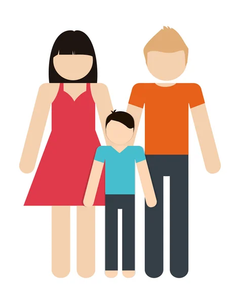 Ouders en jongen pictogram. Avatar familie ontwerp. Vectorafbeelding — Stockvector