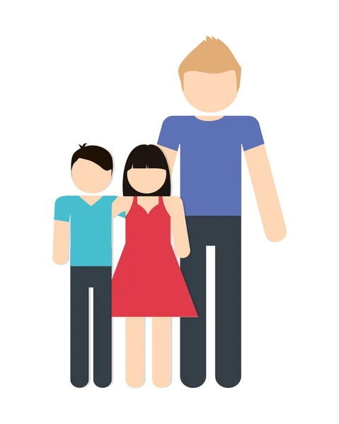 Icono de padre e hijos. Avatar Diseño familiar. Gráfico vectorial — Vector de stock