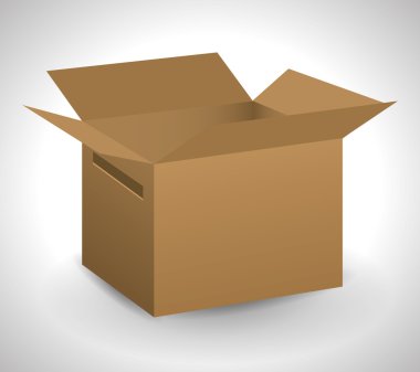 karton kutu paket teslim simgesi. Vektör grafiği