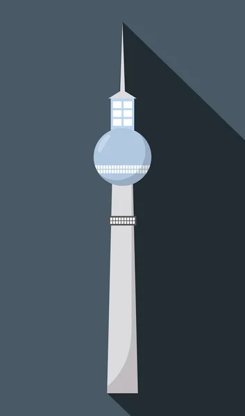 Torre de televisão dinâmica de Berlim. Alemanha. Gráfico vetorial — Vetor de Stock