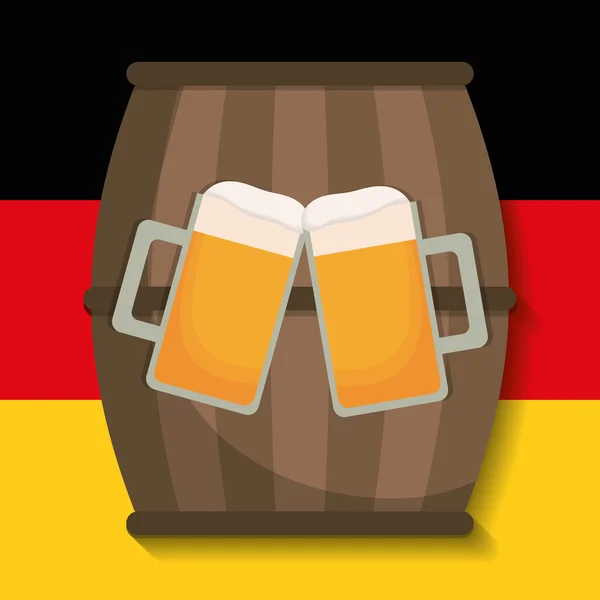 Bière drapeau baril oktoberfest. L'Allemagne. Graphique vectoriel — Image vectorielle