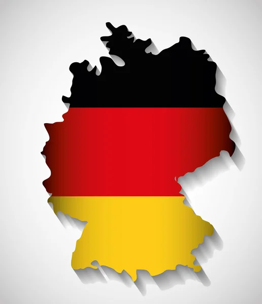 Flag map icon black red yellow. Germany. Vector graphic — Stock Vector