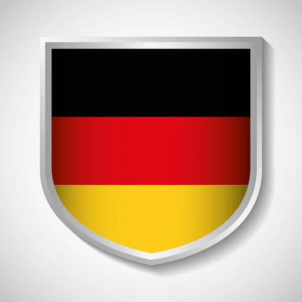 Flag shield icon black red yellow. Germany. Vector graphic — Stock Vector