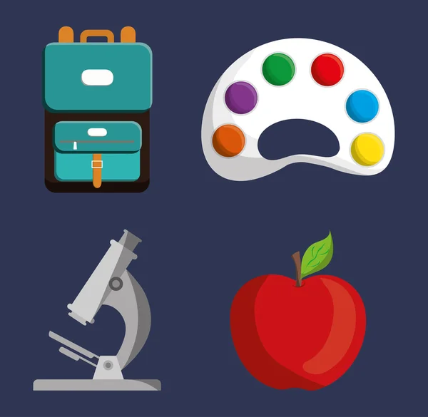Paletten mikroskopet apple väska-ikonen. — Stock vektor