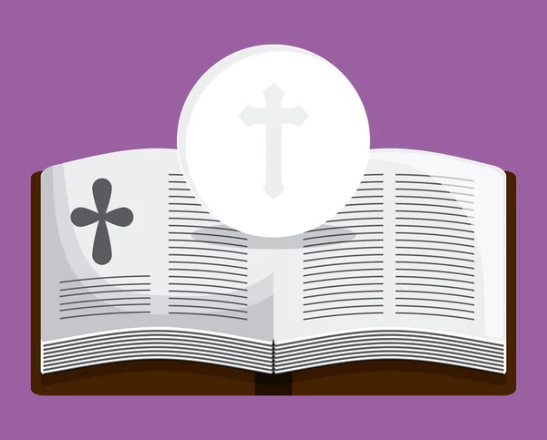 Biblia książka krzyż ikona. Grafika wektorowa — Wektor stockowy