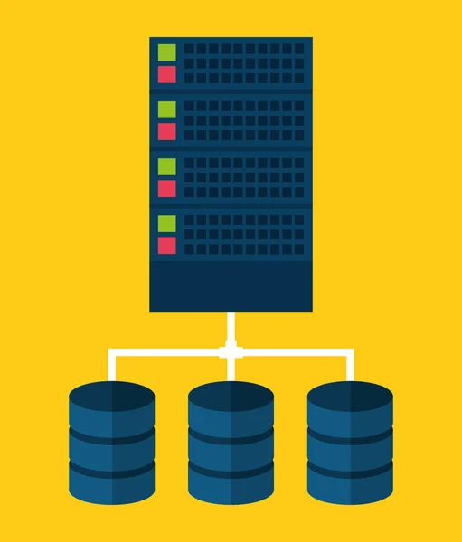 Data center hospedagem web. Gráfico vetorial — Vetor de Stock