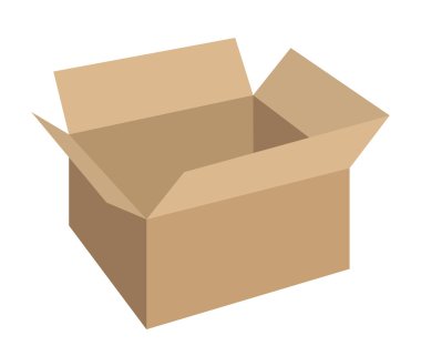 karton kutu paket teslim simgesi. Vektör grafiği