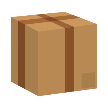 karton kutu paket teslim simgesi. Vektör grafiği