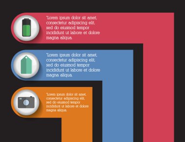 Infographic adım office simge. Vektör grafiği